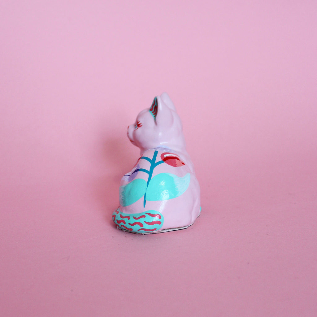 Small Loaf Kitschy Cat in Pink & Turquoise