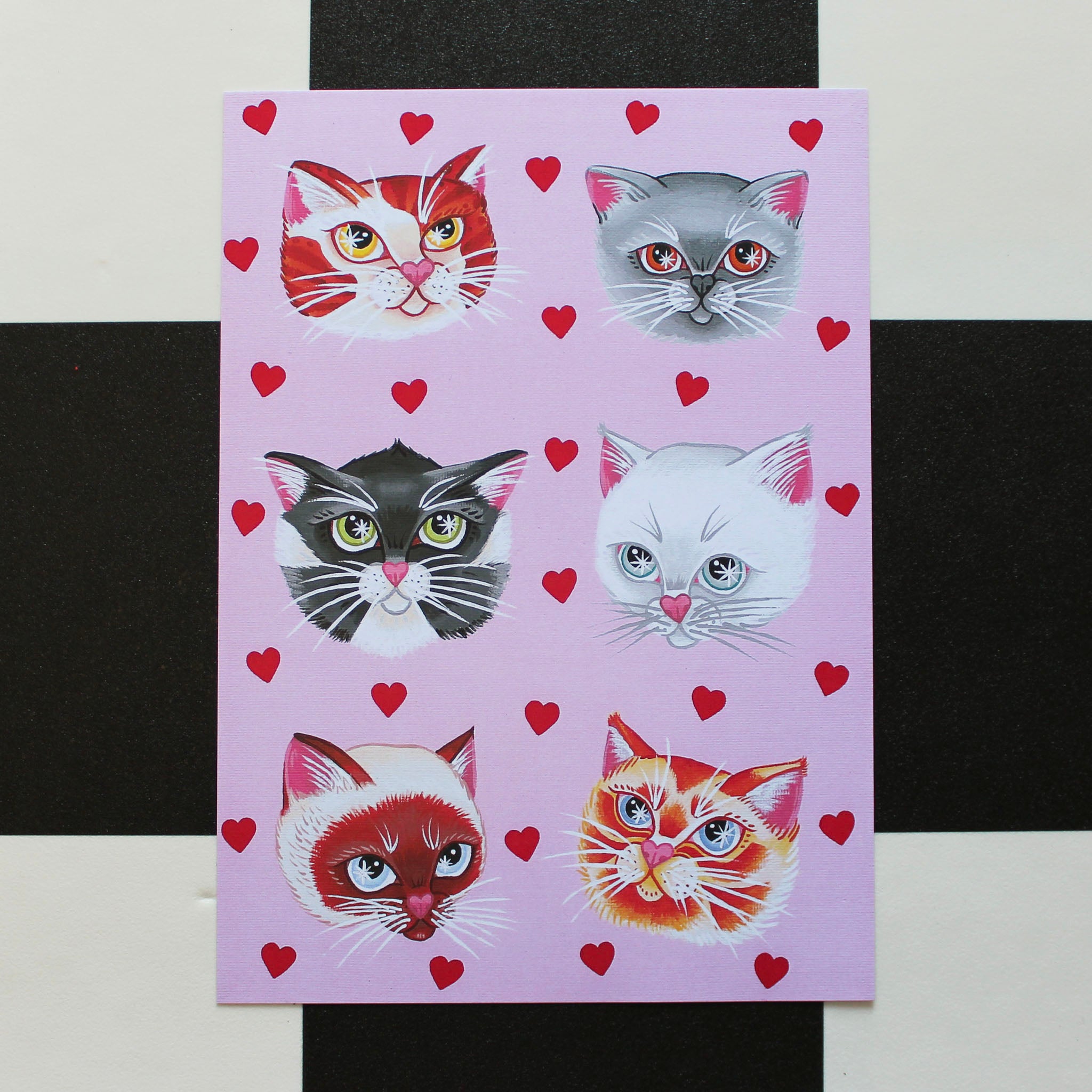 A4 Lovecats Art Print