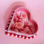 Medium Valentines Hand Painted Wooden Pom Pom Tray