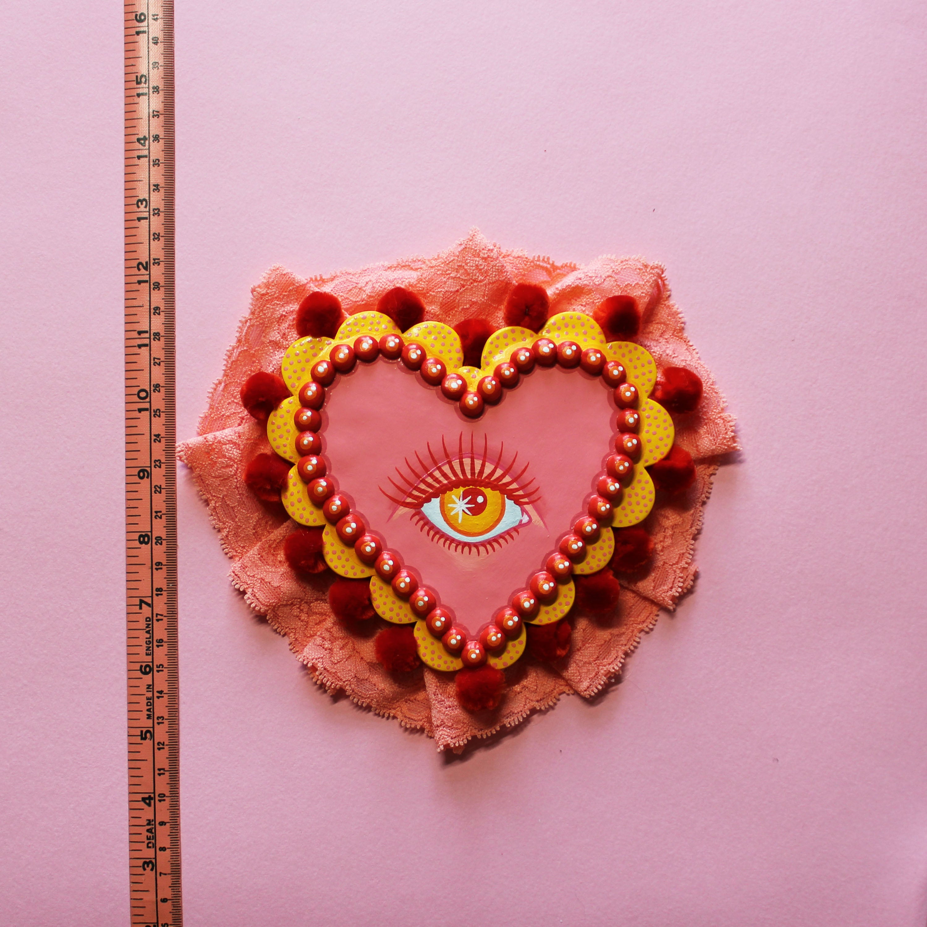 Heart Eyes Hand Painted Wall Hanging