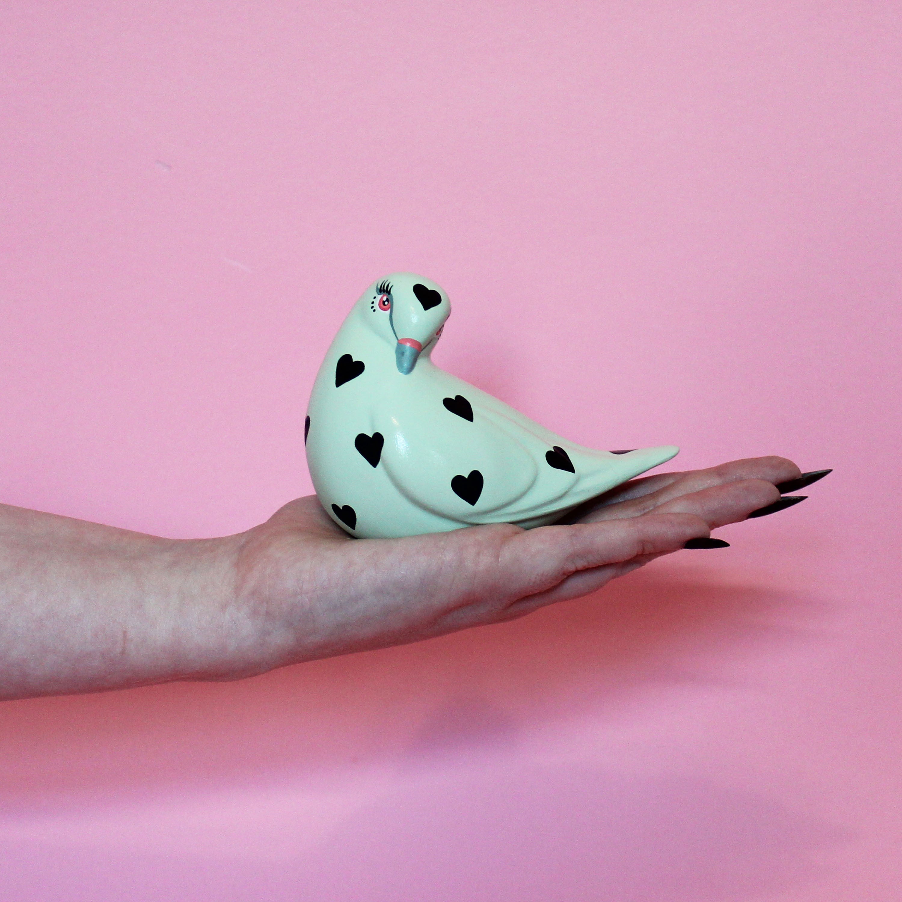 MADE TO ORDER Small Pigeon with Hearts
