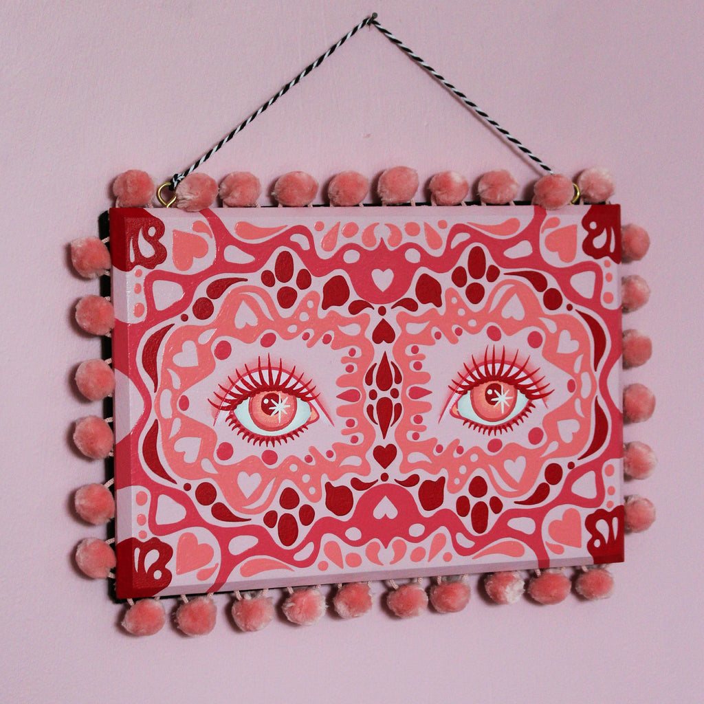 Funky Eyes Hand Painted Wall Hanging