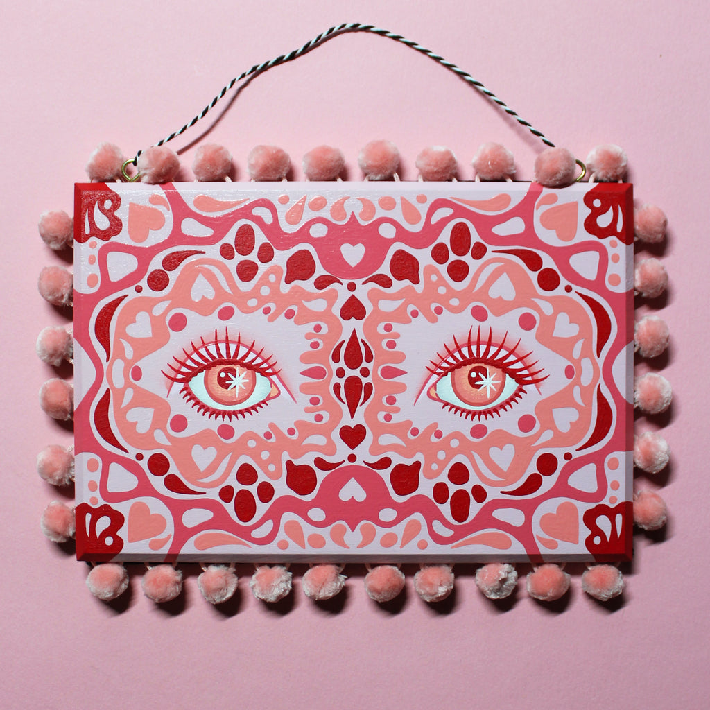 Funky Eyes Hand Painted Wall Hanging