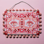 Funky Eyes Hand Painted Wall Hanging