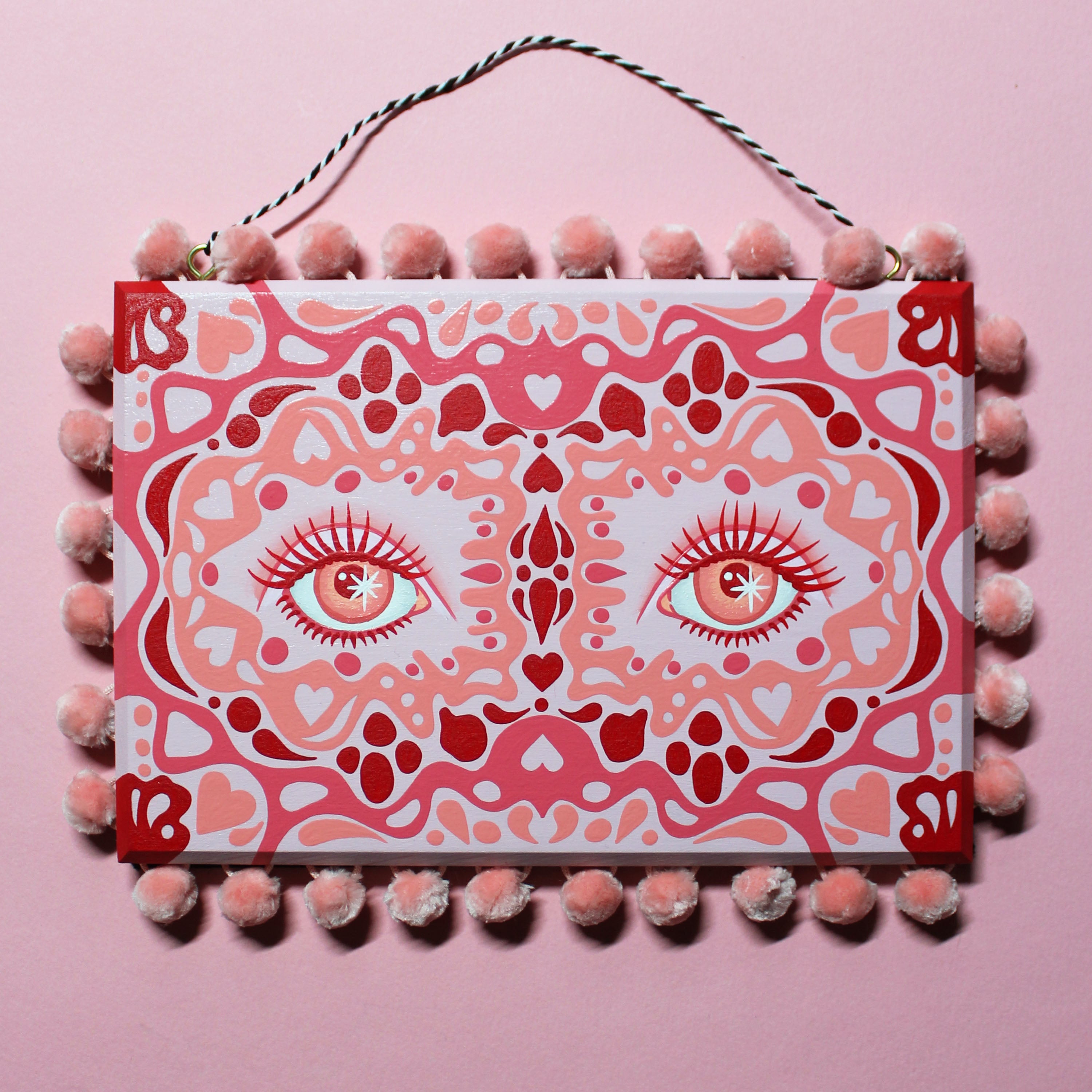 Funky Eyes Hand Painted Wall Hanging