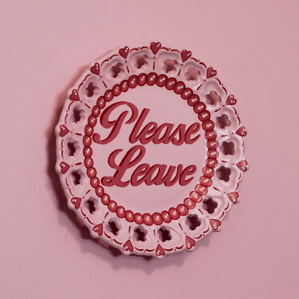 Hand Painted Please Leave Wall Plate