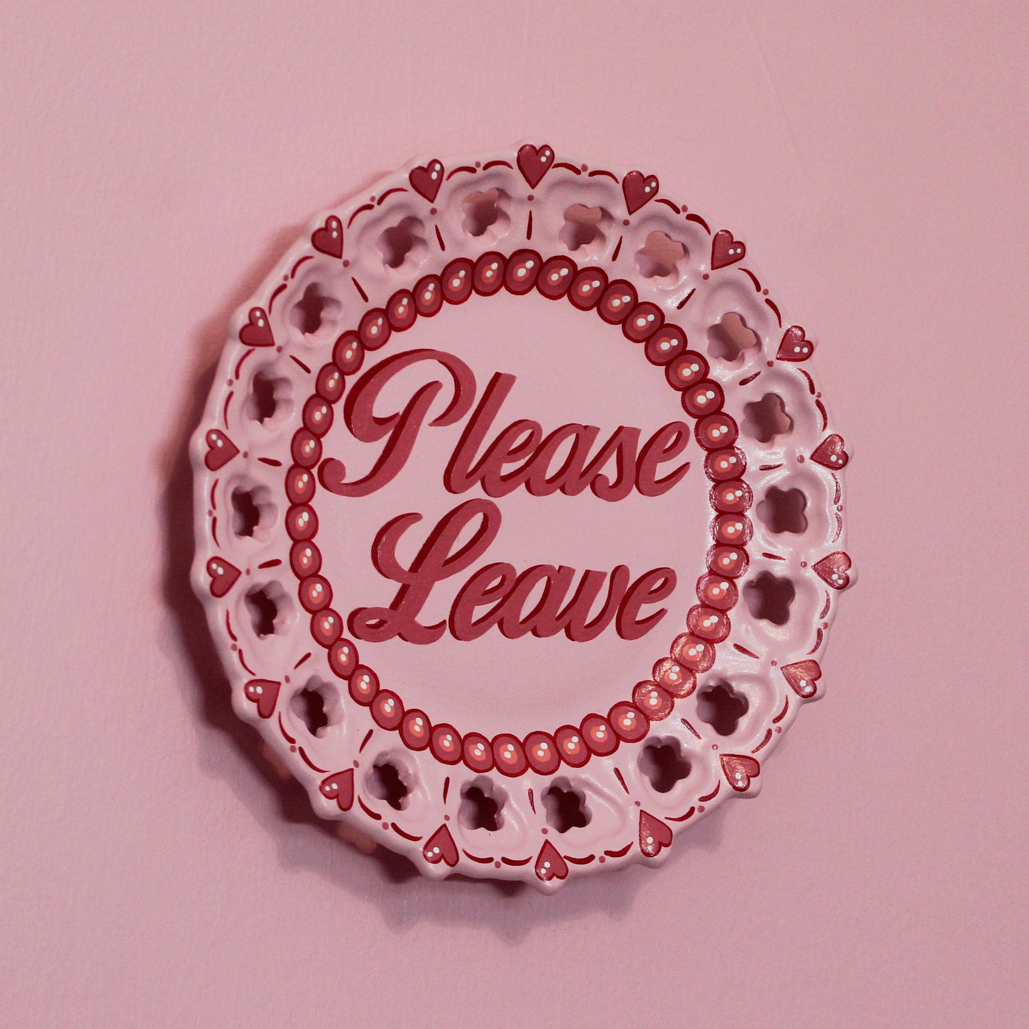 Hand Painted Please Leave Wall Plate