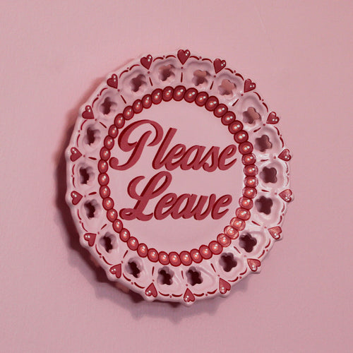 Hand Painted Please Leave Wall Plate