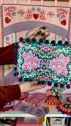 Funky Eyes Hand Painted Wall Hanging