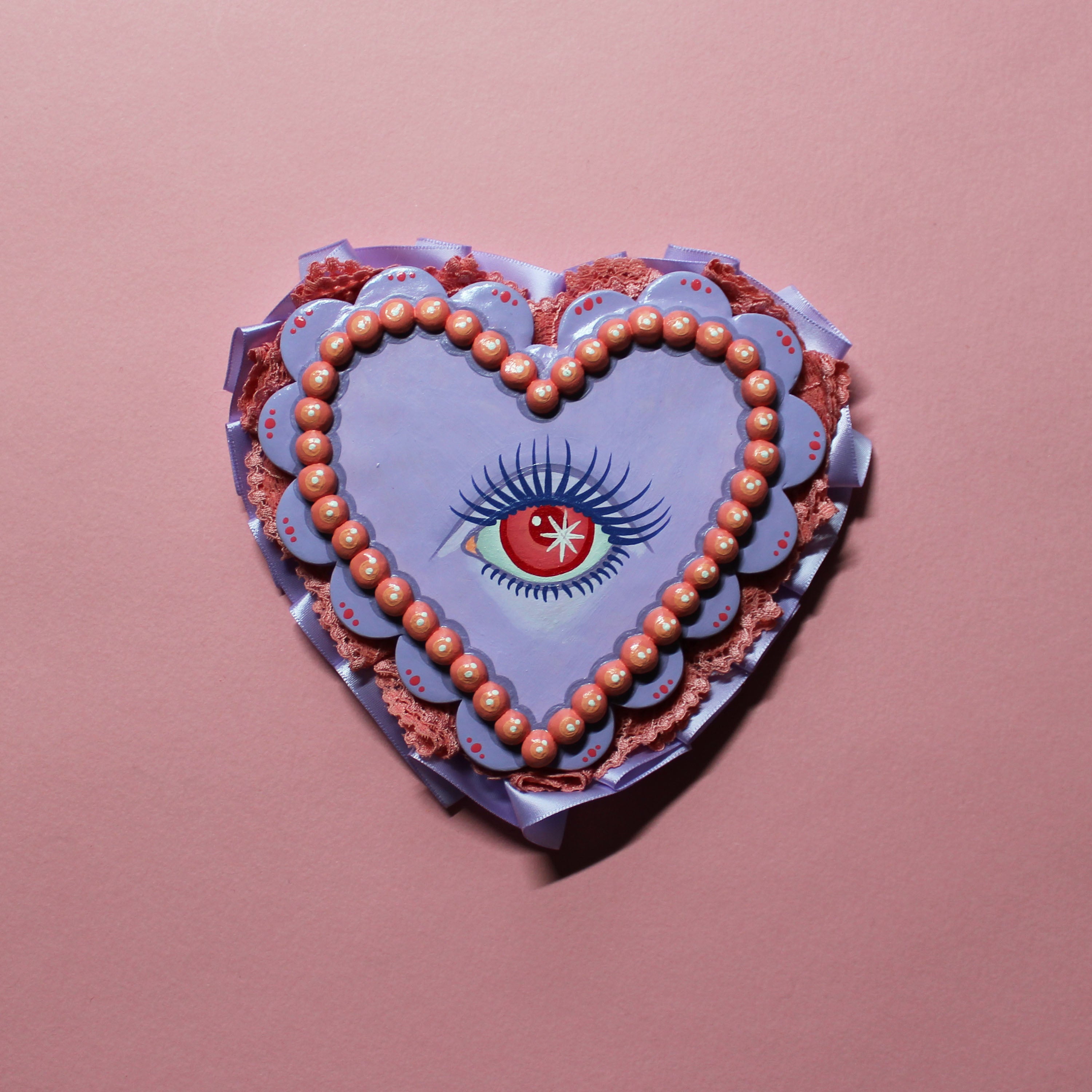Heart Eyes Hand Painted Wall Hanging