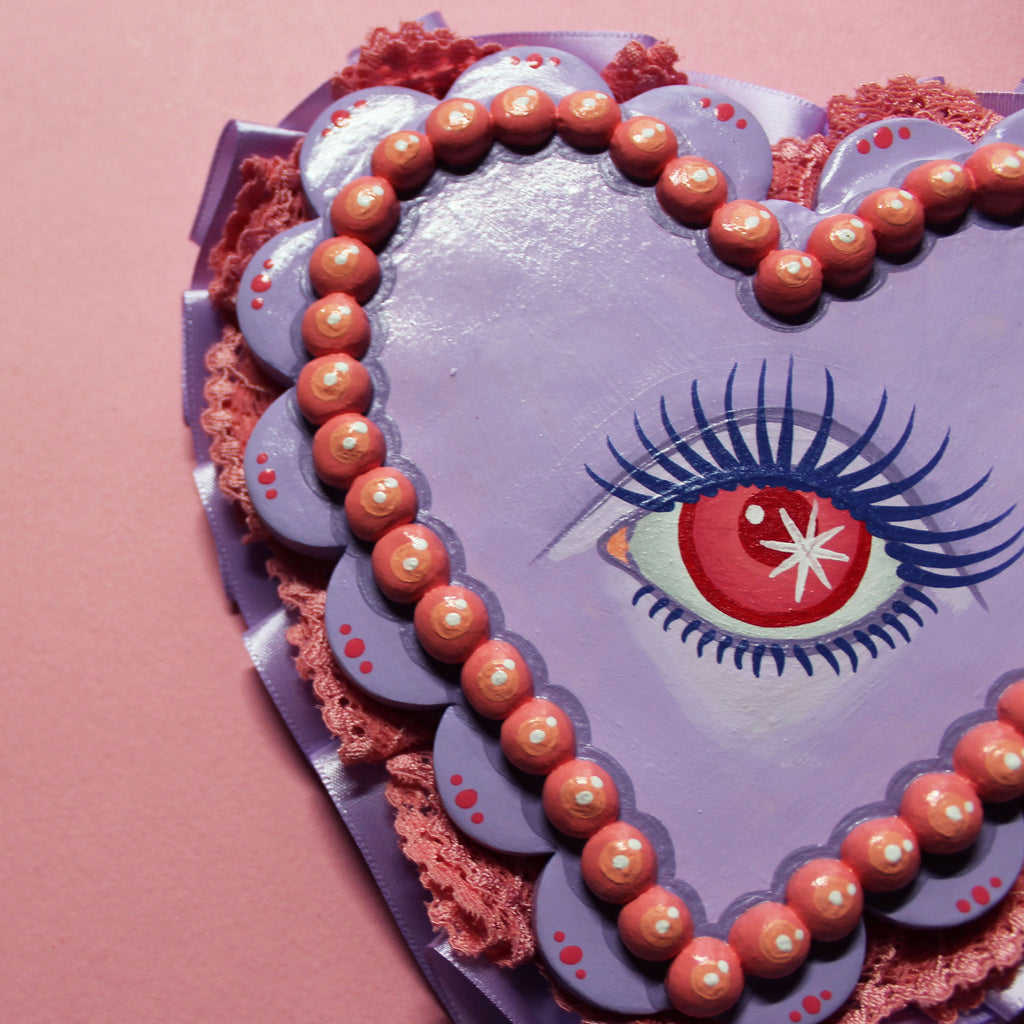 Heart Eyes Hand Painted Wall Hanging