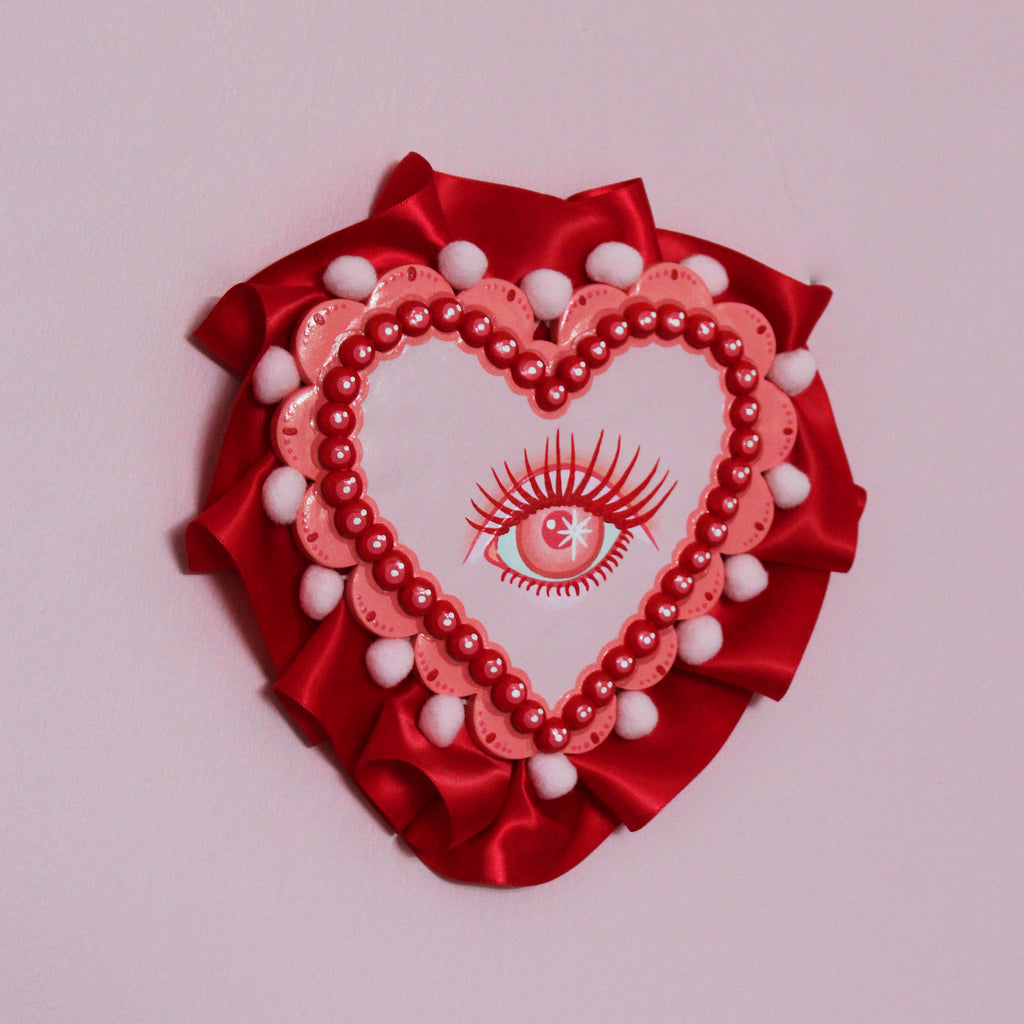 Heart Eyes Hand Painted Wall Hanging