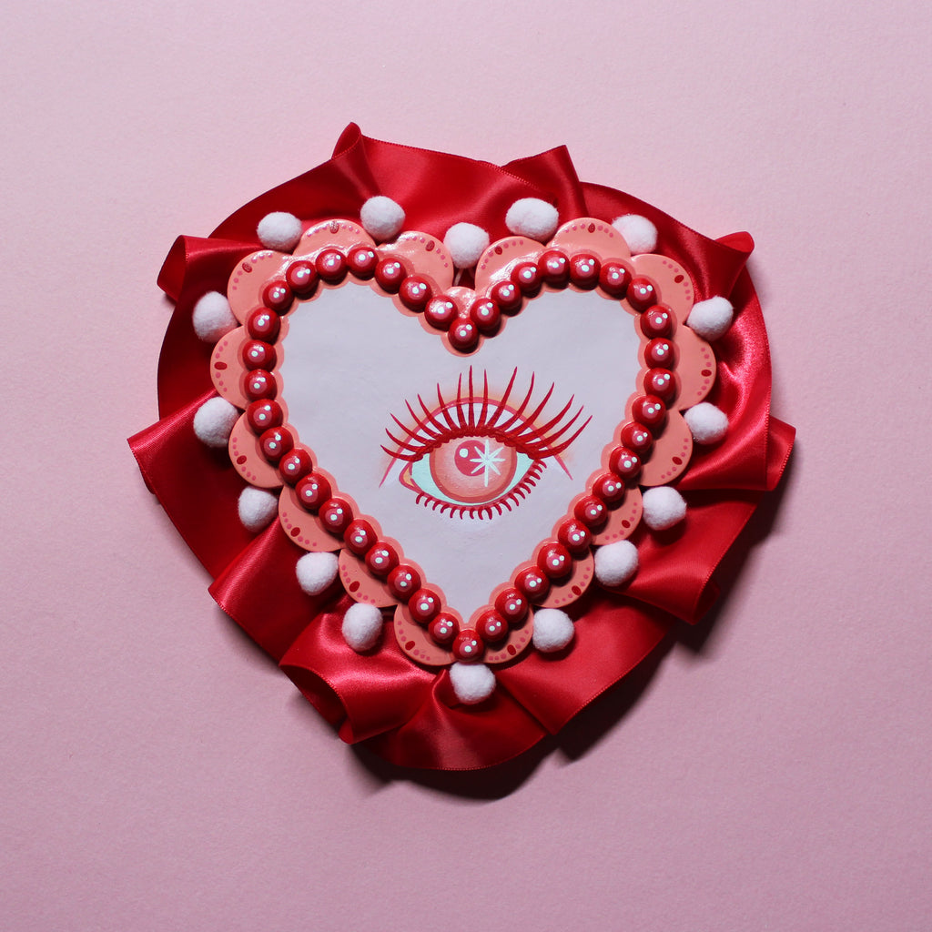 Heart Eyes Hand Painted Wall Hanging