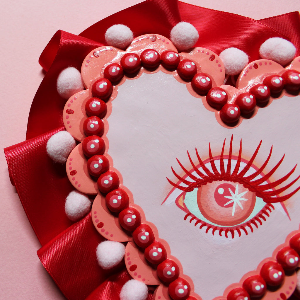 Heart Eyes Hand Painted Wall Hanging