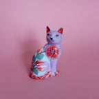 Small Sitting Kitschy Cat in Purple