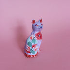 Small Sitting Kitschy Cat in Purple