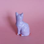 Small Sitting Kitschy Cat in Purple