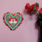 Pair Of Swans Hand Painted Wall Hanging