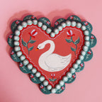 Lone Swan Hand Painted Wall Hanging
