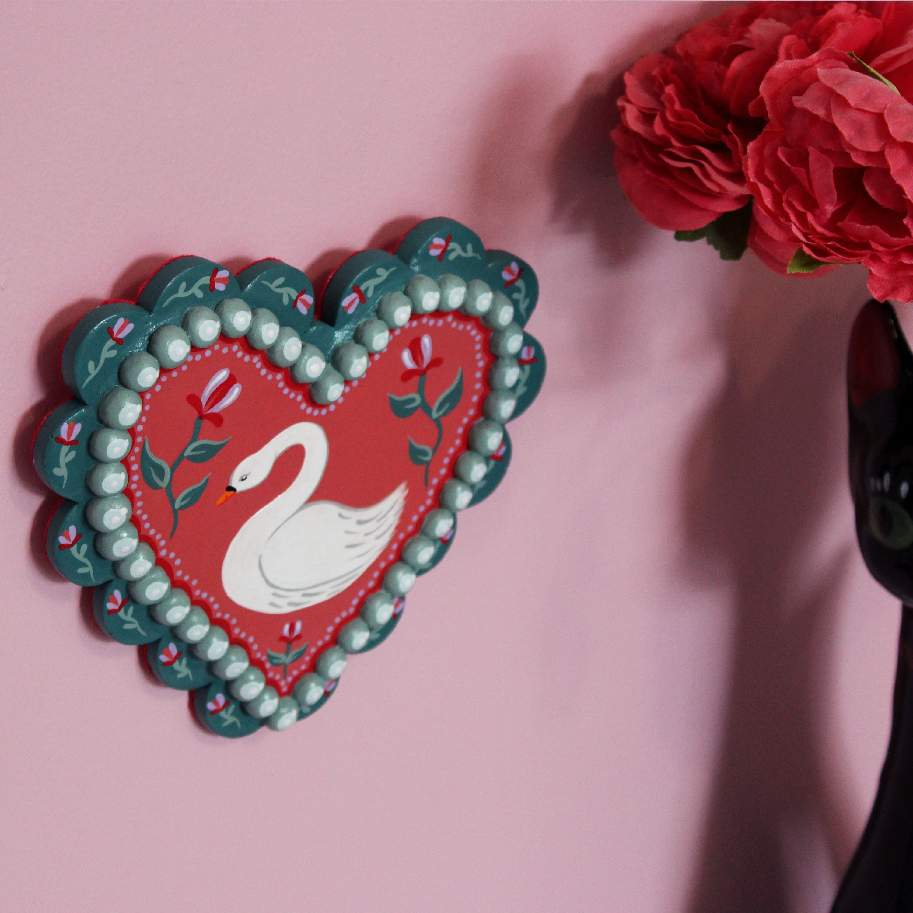 Lone Swan Hand Painted Wall Hanging