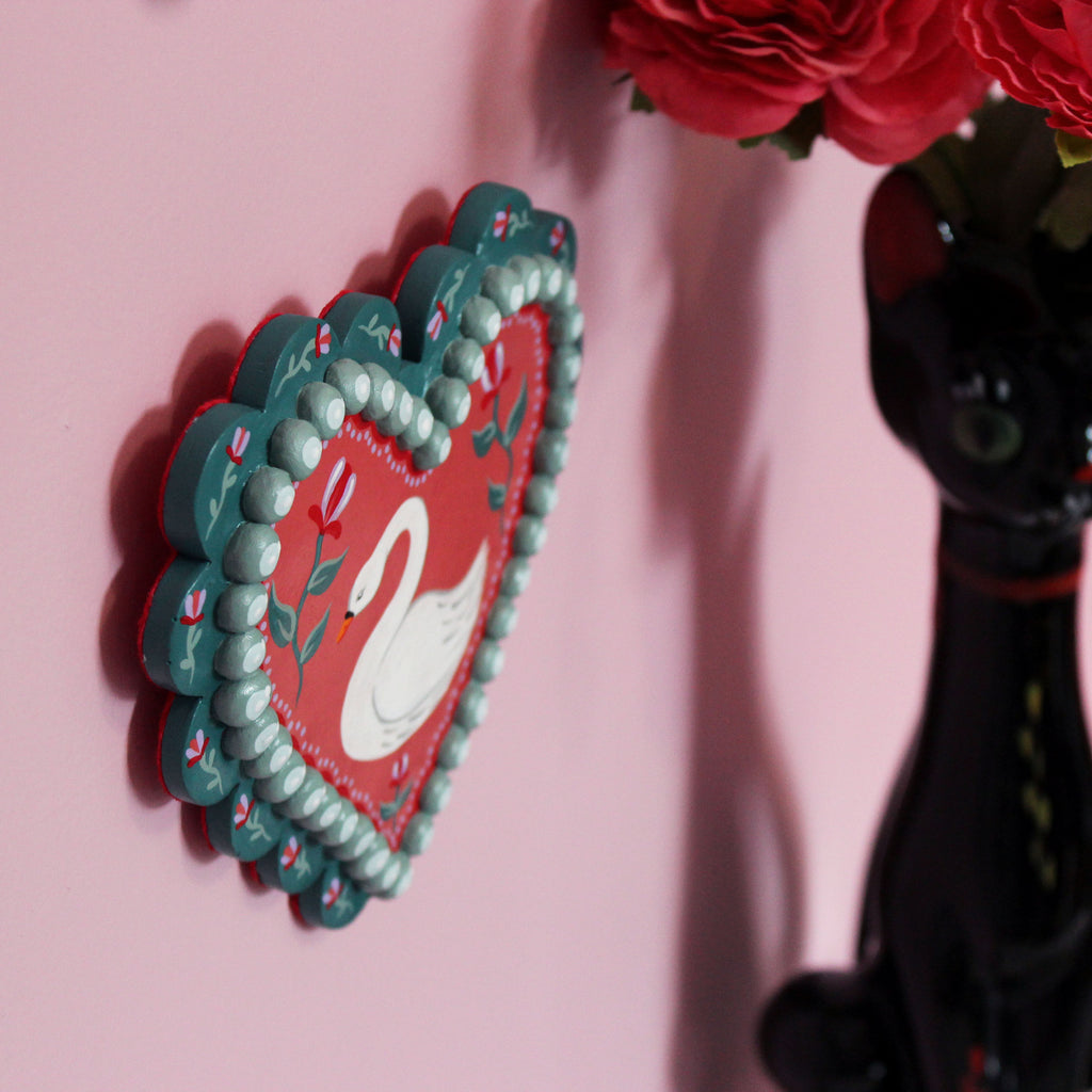 Lone Swan Hand Painted Wall Hanging