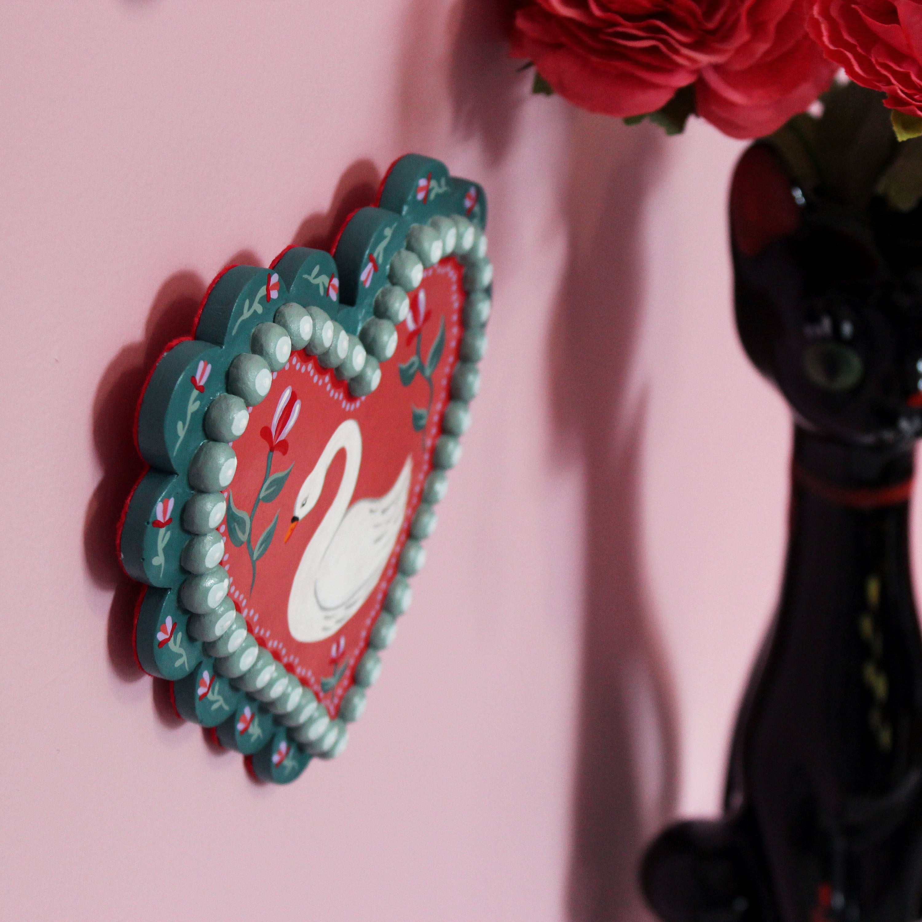 Lone Swan Hand Painted Wall Hanging