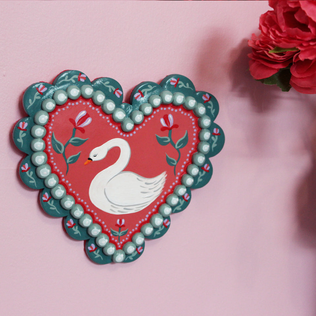 Lone Swan Hand Painted Wall Hanging