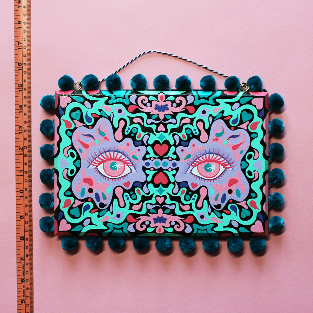 Funky Eyes Hand Painted Wall Hanging