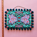 Funky Eyes Hand Painted Wall Hanging