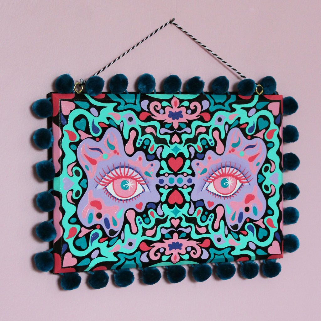 Funky Eyes Hand Painted Wall Hanging