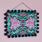 Funky Eyes Hand Painted Wall Hanging