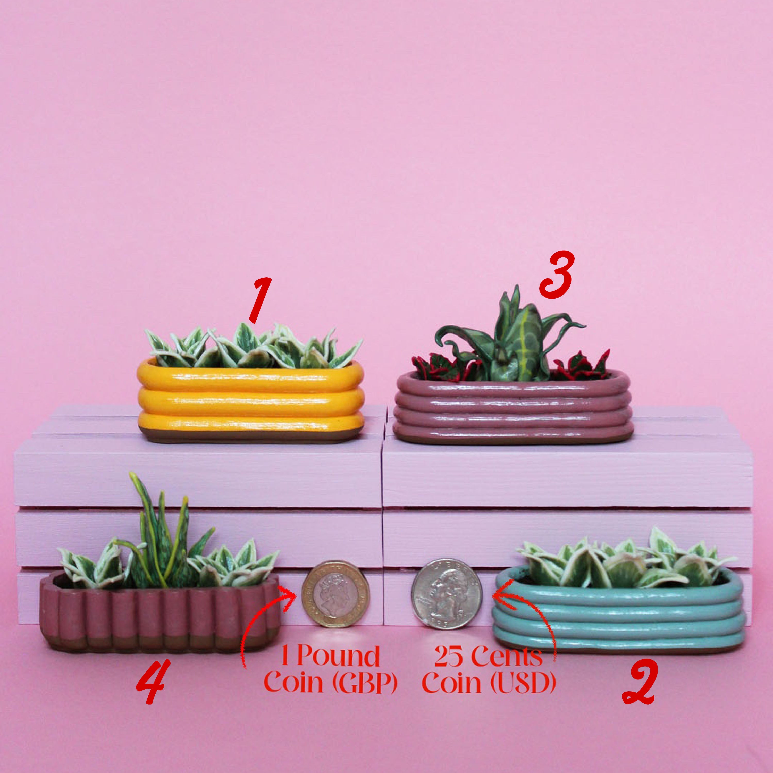 Miniature Triple Plant Planter
